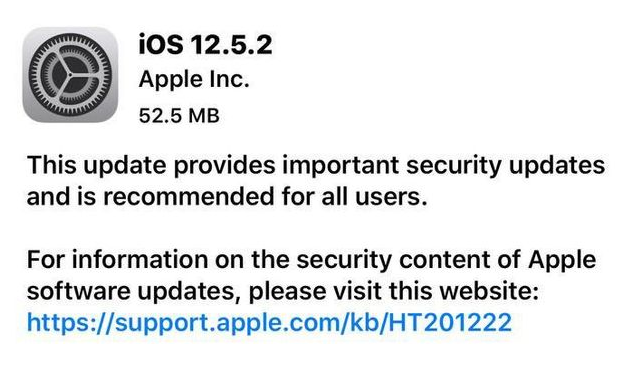 下陆苹果手机维修分享iOS12.5.2发布，建议所有老苹果用户安装 